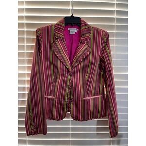 Maggy London blazer beautiful pinks greens size 10